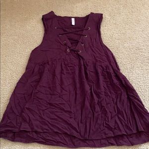 Tank top with cross detail in the front